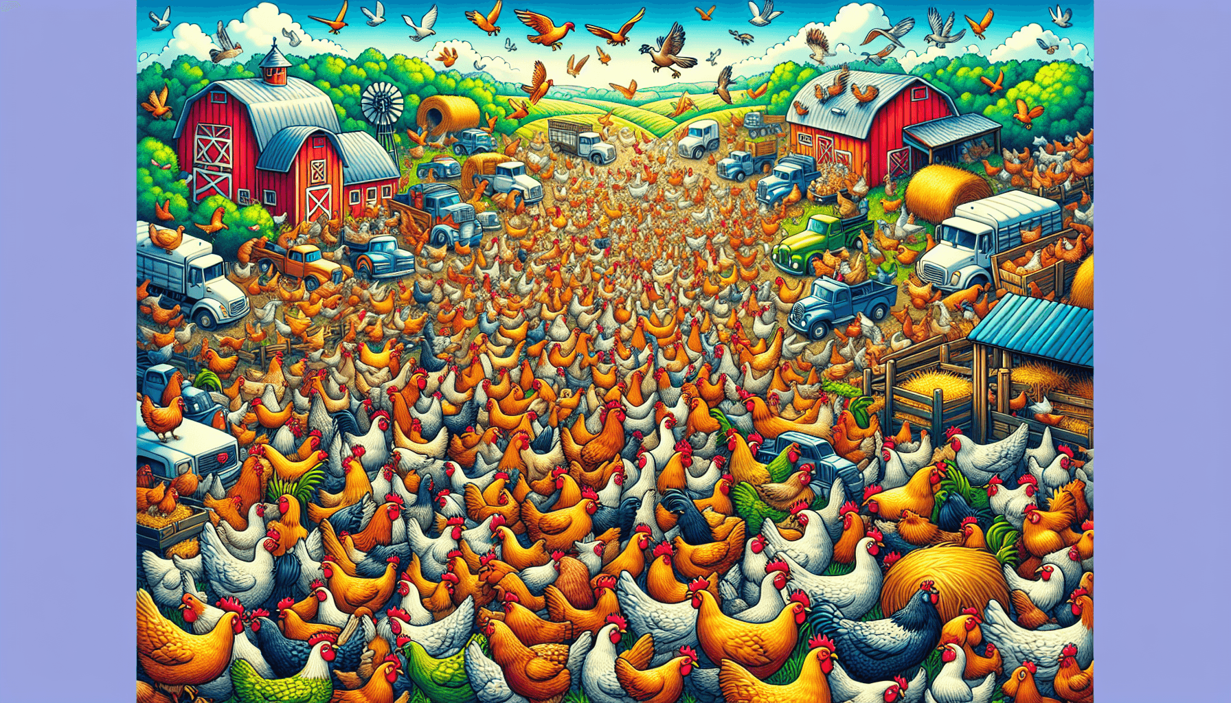 Chickens on farm
